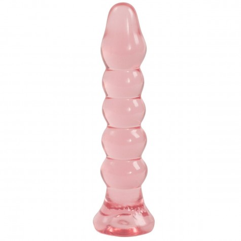 Анальная елочка из розового геля Crystal Jellies Anal Plug Bumps - 15,2 см.