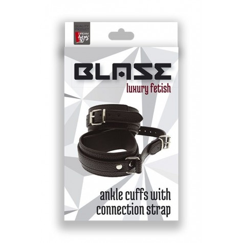 Черные оковы ANKLE CUFFS WITH CONNECTION STRAP