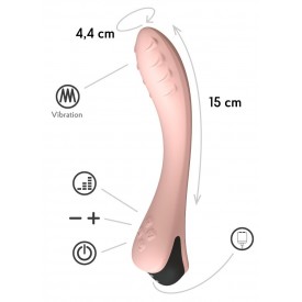 Персиковый вибратор для G-точки Apus - 19 см.